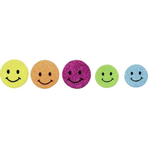 Glorex Moosgummi Sticker Smileys, 30 Stück Sticker