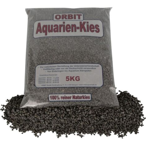 Orbit Aquarien Natur-Kies schwarz 5 kg Aquariumkies & Bodengrund