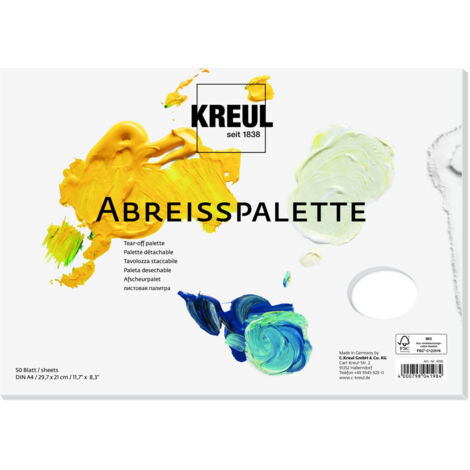 Major Brushes Abreißpalette Für Künstler – 40 Blatt A4, Acrylbeschichtet Für Öl- & Acrylfarben