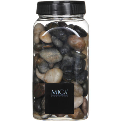 Mica Decorations Dekorative Steine schwarz klein 650 ml 1 kg Dekosteine