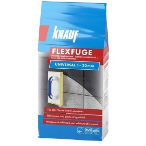 Knauf Fugenmörtel Flexfuge Universal 1 - 20 mm silbergrau 5 kg Fugenmörtel