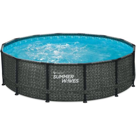Summer Waves Pool Frame Dark Herringbone Print Elite 4,27 m x 1,07 m Pool