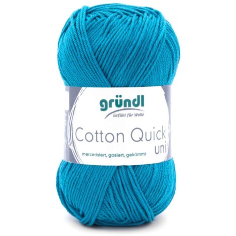 Gründl Wol Cotton Quick uni - dunne wol voor haken - breigaren - haakgaren - glanzend en huidvriendelijk - 100% katoen - 10 bollen 50 g / 125 m - naalddikte 3-4 - grijsblauw