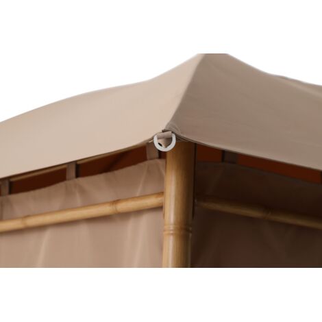 Primaster Pavillon Bambus Metall 3x3m Gartenzelt Gartenpavillon Seitenteile