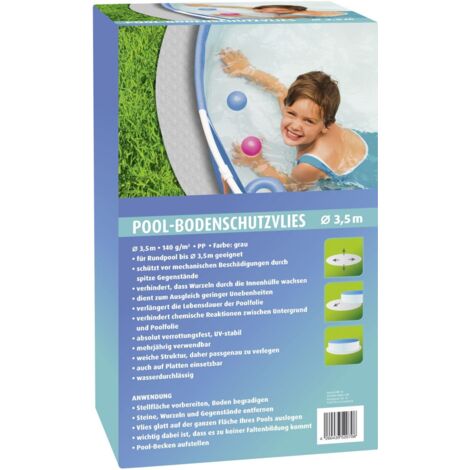 Premium Garden Bodenschutzvlies für Pools Ø 3,5 m hellgrau verrottungsfest