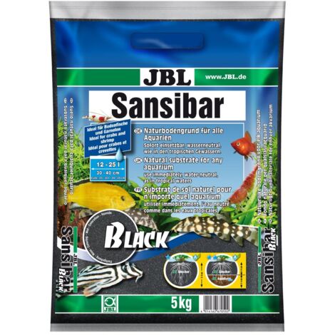 JBL Sansibar Schwarzer Bodengrund für Aquarien Inhalt  5 kg Zubehör
