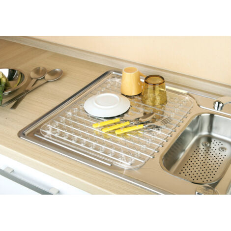 WENKO Abtropfmatte Kristall, Transparent, Kunststoff transparent