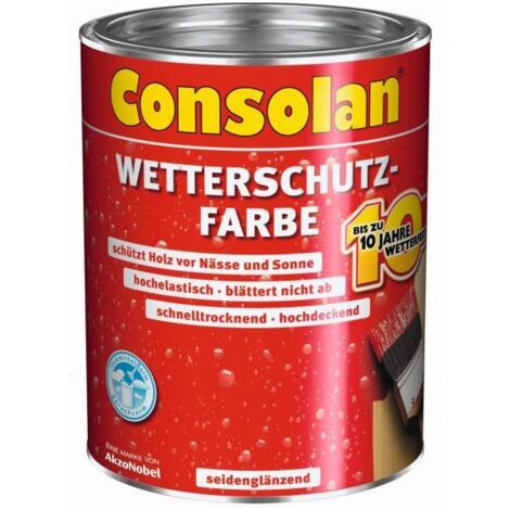 Consolan Wetterschutz-Farbe 2,5 L dunkelbraun außen deckend Holzschutzlack