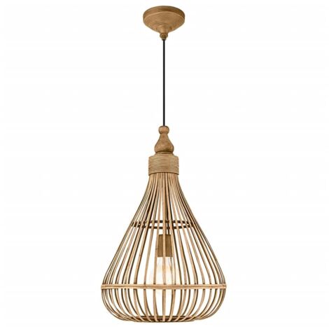 Eglo Pendelleuchte Amsfield braun Holz Ø 35 cm E27, max. 60 W Pendelleuchte