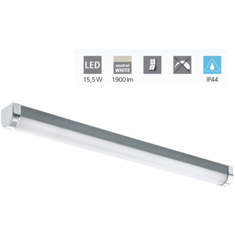 Eglo LED Spiegelleuchte Tragacete 1 silber-chrom 60 x 4,5 cm neutralweiß Deckenlampen & Kronleuchter