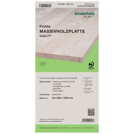 Leimholzplatte Nadelholz, Oberfläche Geschliffen, Kanten Gefast 800 X 400 X 18 Mm Natur Glo780450826