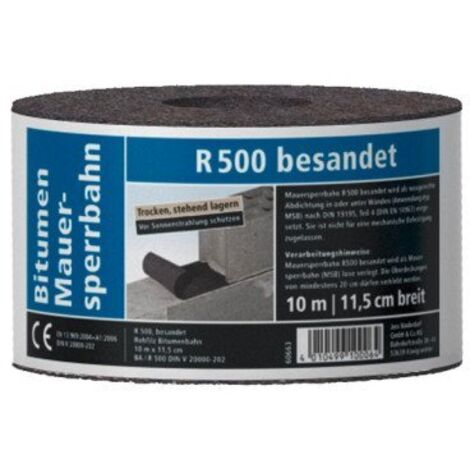 Bitumen-Mauersperrbahn R 500 besandet 10 x 0,115 m = 1,15 m² schwarz Dachpappe & Bitumen