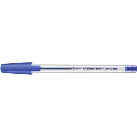 Pelikan Supersoft Kugelschreiber Blau – 50 Stück, 1,8 Mm Spitze, 0,4 Mm Strichstärke, Mit Transparentem Schaft