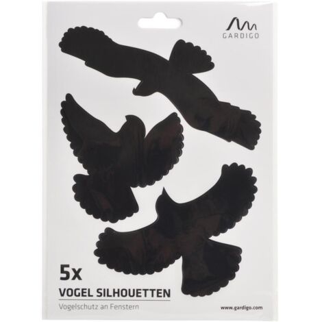 Vogelsilhouette schwarz 5-teilig