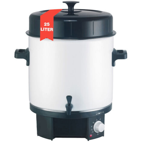 Getränkespender Edelstahl 25 Liter – Integrierter Wasserhahn – Temperaturregelung 30-100 °C – Für Kaffee, Tee und heiße Getränke – Clatronic (1/3)