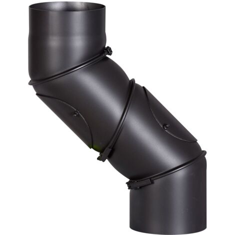 FireFix Universalofenrohr-Bogen Ø 150 mm schwarz Ofenrohrbogen Kaminrohrbogen