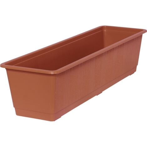 Centi Terracotta Blumenkästen Set - 6x Balkonkästen 60cm Mit Mittelmeer-Flair