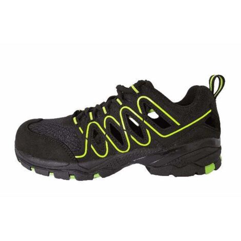 PowerSafe Sicherheitssandale Luca Größe 44, S1P, schwarz-neongrün