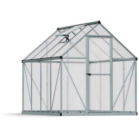 Palram - Canopia Aluminium Gewächshaus Mythos 6x8 Silber 247x185x208 cm