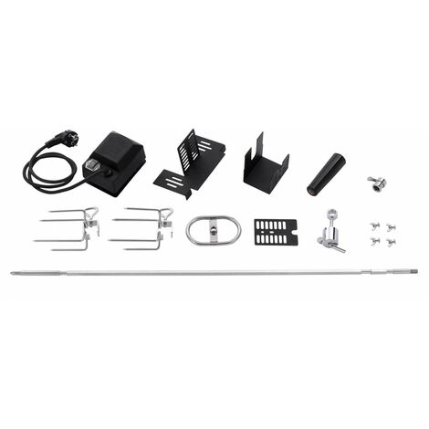 Primaster Grillspieß-Set 80 cm Edelstahl Elektrisch Drehspieß Spieß