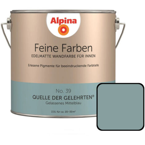 Alpina Feine Farben No. 39 Quelle der Gelehrten 2,5 L gelassenes mittelblau edelmatt Wandfarbe