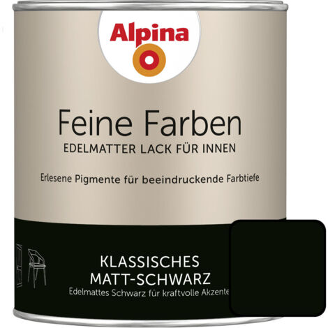Alpina Feine Farben Lack Klassisches Matt-Schwarz 750ml Buntlacke