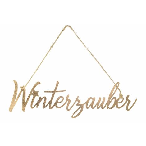 Riffelmacher Schriftzug Winterzauber aus Metall 35 x 0,1 x 10 cm gold Deko  Weihnachten