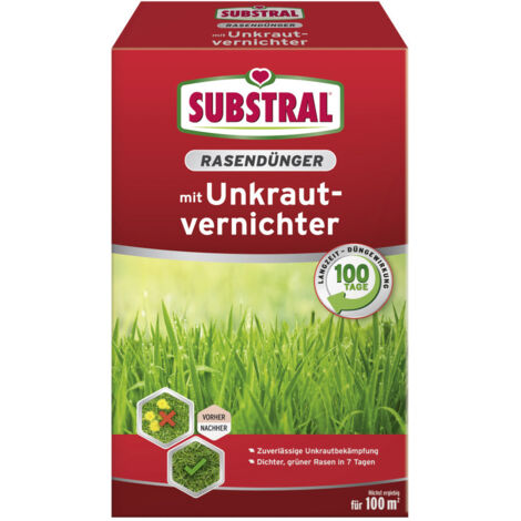 Substral Rasendünger mit Unkrautvernichter für 100 m² 2 kg Rasendünger (1/2)