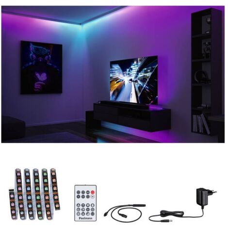 Paulmann Entertain LED Stripe Dynamic Rainbow Komplettset 1,5m RGB kürzbar LED Stripe