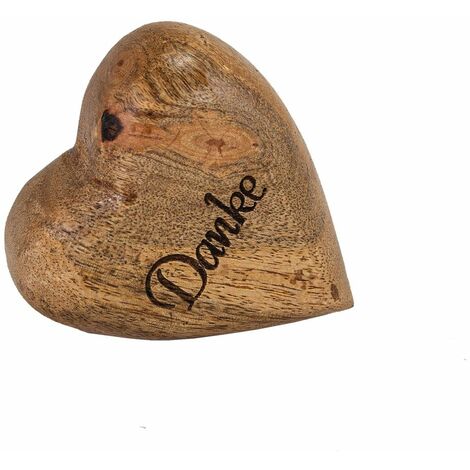 Riffelmacher Herz aus Holz zum Legen Danke, 7,5 x 4 x 8 cm Dekoaufsteller