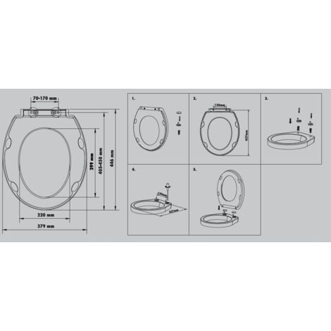 Primaster Toilettensitz Miami Mit Absenkautomatik - Leises Schließen, Abnehmbar, Für Viele WC-Modelle (Lochabstand 10-20 Cm)