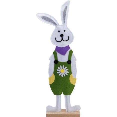 TrendLine Deko Osterhase Filz 79 x 28 x 8 cm weiß grün Osterdeko Hasendeko