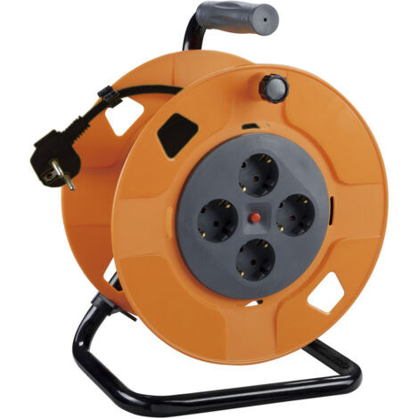 Primaster Kabeltrommel Innen 40 m 4 Schutzkontaktsteckdosen, H05VV-F 3G1,6 Kabeltrommel