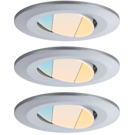 Paulmann HomeSpa 3er Set LED Einbauleuchte Calla chrom 9 cm schwenkbar Einbauleuchte