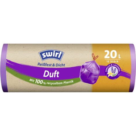 Swirl® Duft-Müllbeutel Vanille-Lavendel 20 L Reißfest & Dicht Müllsäcke & Müllsackständer