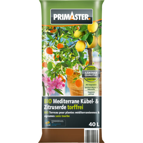 Primaster Mediterrane Kübel und Zitrus Erde 40 L torffrei Erde