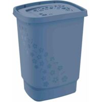 Rotho Wäschesammler Flowers, 55 l horizon blue Wäschebehälter