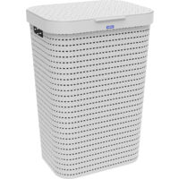 Rotho Wäschesammler Country, 55 l mistletoe weiß Wäschebox