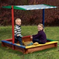 Dobar Sandkasten farbig mit Dach 120 x 120 x 120 cm Sandkasten
