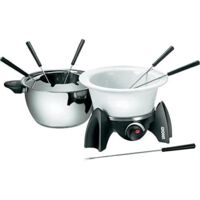 Unold Fondue-Set 48615 500 W Edelstahl Keramik inkl. Fonduetopf und Zubehör 6 Personen