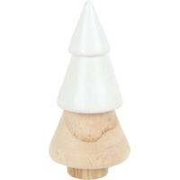TrendLine Deko Holzbaum 6,5 x 14 cm weiß Figur