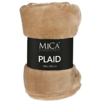 Mica Decorations Fleecedecke Famke 130 x 180 cm hellbraun Schlafzimmertextilien