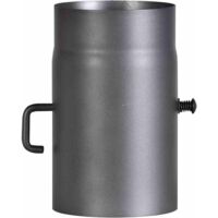 FireFix Ofenrohr Ø 150 mm / 250 mm dunkelgrau mit Drosselklappe