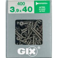 SPAX GIX-B Grobgewinde, 3,9 x 40 mm, 400 Stück, Vollgewinde, Trompetenkopf, Kreuzschlitz H2, Nadelspitze - 4891170390408