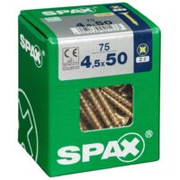 Packung mit 75 SPAX Pozidriv Senkkopfschrauben aus Stahl, 4,5 mm Durchmesser x 50 mm Länge SPAX