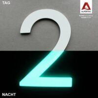 Alpertec Hausnummer 2 Selbstklebend Nachtleuchtend Hausnummern Hausnummerschild