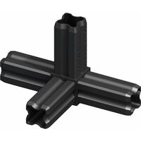 alfer Knotenverbinder 23,5 mm schwarz 4 Zapfen Kunststoff Verbinder Eckverbinder