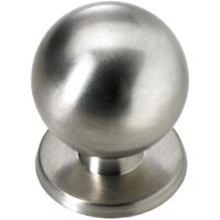 Hettich Möbelknopf Zinkdrukguss Edelstahl-Optik Ø 29,0 mm - 1 Stück Möbelknopf