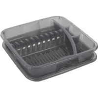 Geschirrabtropfer "Geometric" grau transparent mit Tablett