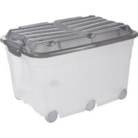 Rotho Aufbewahrungsbox Roller 57 l inkl Deckel + Rollen Kunststoffbox